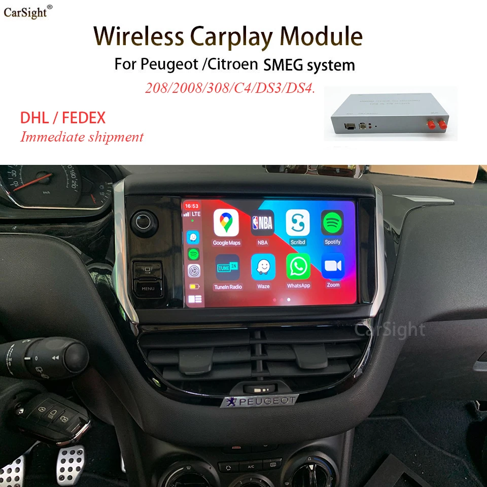 Зеркальный экран с видеоинтерфейсом автомодернизация решение CarPlay для Peugeot Smeg