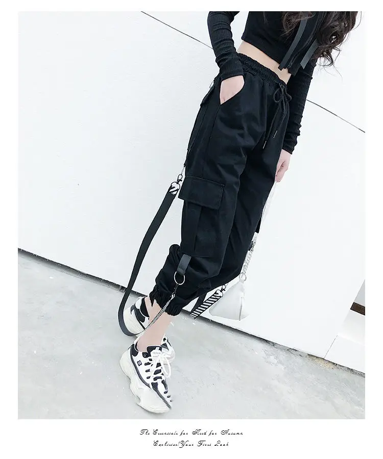 Cotton Plus Size Cargo Pants Women Elastic High Waist Pantalon Femme Loose Pockets Trousers Streetwear | Женская одежда