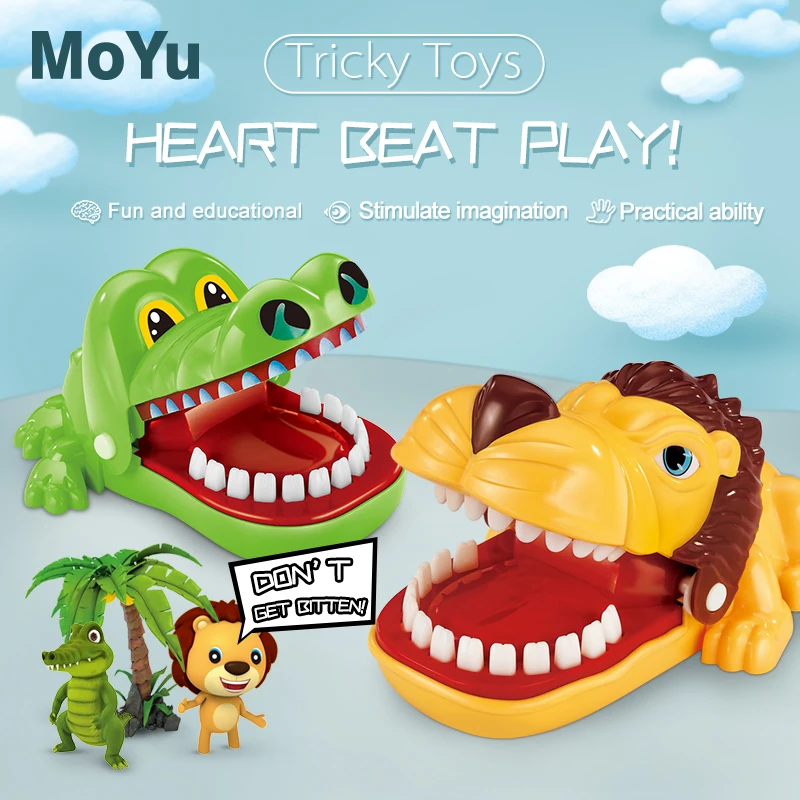 Mouth Bite Finger Toy Animal Series Pulling Teeth Bar Games Toys Kids Funny Toy Cultivate Practical Ability prank Novelty Gifts