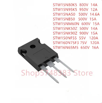 10 шт./лот STW15N80K5 STW15N95K5 STW15NA50 STW15NB50 STW15NM60N STW15NK50Z STW15NK90Z STW150NF55 STW160N75F3 stw16nm5-65247