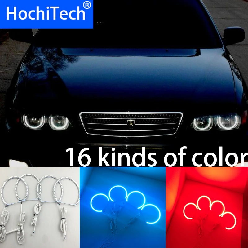 Для Toyota X100 Chaser 1996 1997 1998 1999 2000 2001 RGB светодиодный фар колец halo ангел демон глаза с