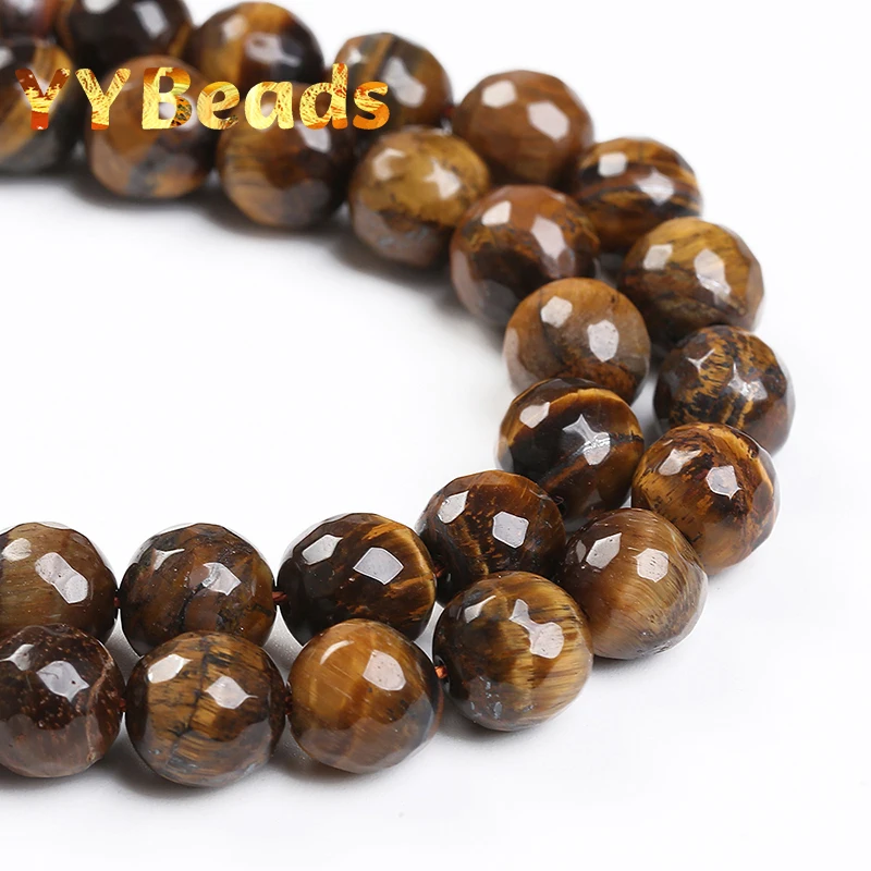 Бусины Из Натурального граненого желтого тигрового глаза незакрепленные