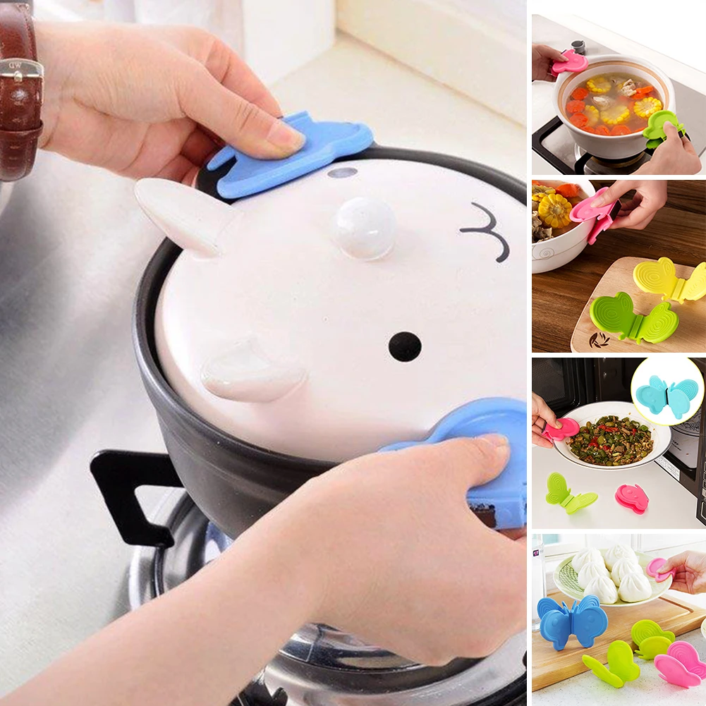 Бабочка шарпированный силиконовый адиабатический горшок зажимы Магнитная