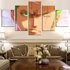 Аниме One Piece Roronoa Zoro 5 панели современное искусство, принт настенные картины для спальни гостиной