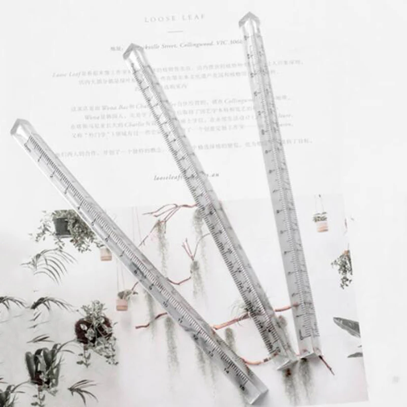 

15cm Transparent Straight Ruler Students Stationery Simple Triangular Rulers Both Sides Acrylic Measuring Tools