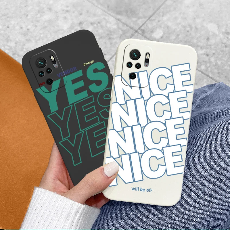 

Letter Square Liquid Silicone Case For Xiaomi RedmiNote 10 10S 9T 8 7 Pro MAX Redmi9 9A 9T K40 K30 K20 Pro Soft Phone Cover Case