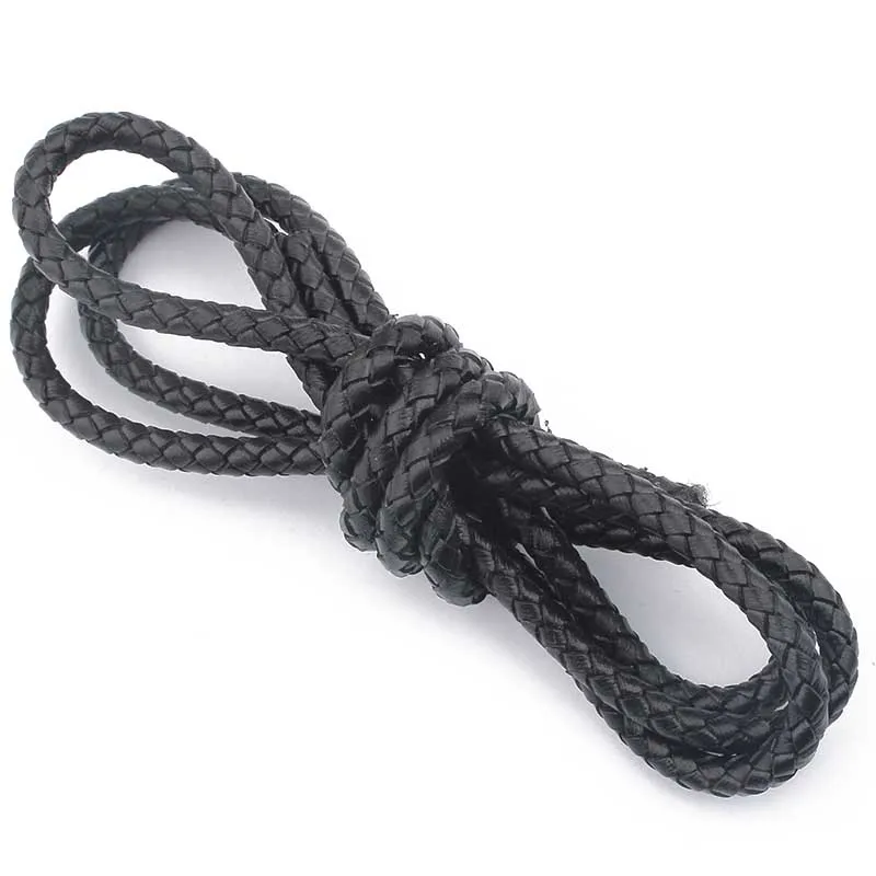 Круглый плетеный шнур из натуральной кожи черный коричневый 1 м 3 мм 4 5 6 мм|genuine