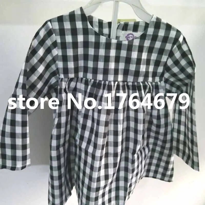 Детские платья для девочек новинка 2019 классическое черно-белое клетчатое