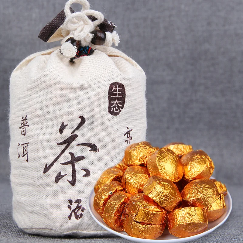 

2019 Glutinous Rice Aroma Shu Pu'er Mini Tuocha Ripe Pu'er Tea 500g White Bag