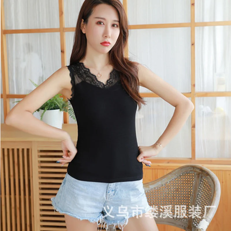 

New Spring and Summer Vest Sling Popular Women's Large Size Coat Thin Bottom Coat Slim LACE VEST