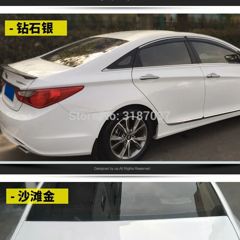 For Hyundai Sonata 8 Spoiler 2011-2013 ABS Plastic Unpainted Color Rear Roof Wing Trunk Lip Boot Cover Car Styling | Автомобили и