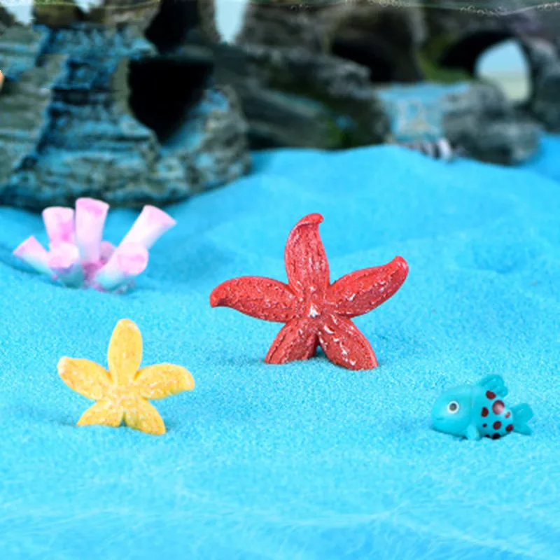 

Colorful Ocean star Starfish Shells Ornament Mini Crafts Micro Landscape Miniatures Fairy Garden Decor Fish tank Accessories 1PC