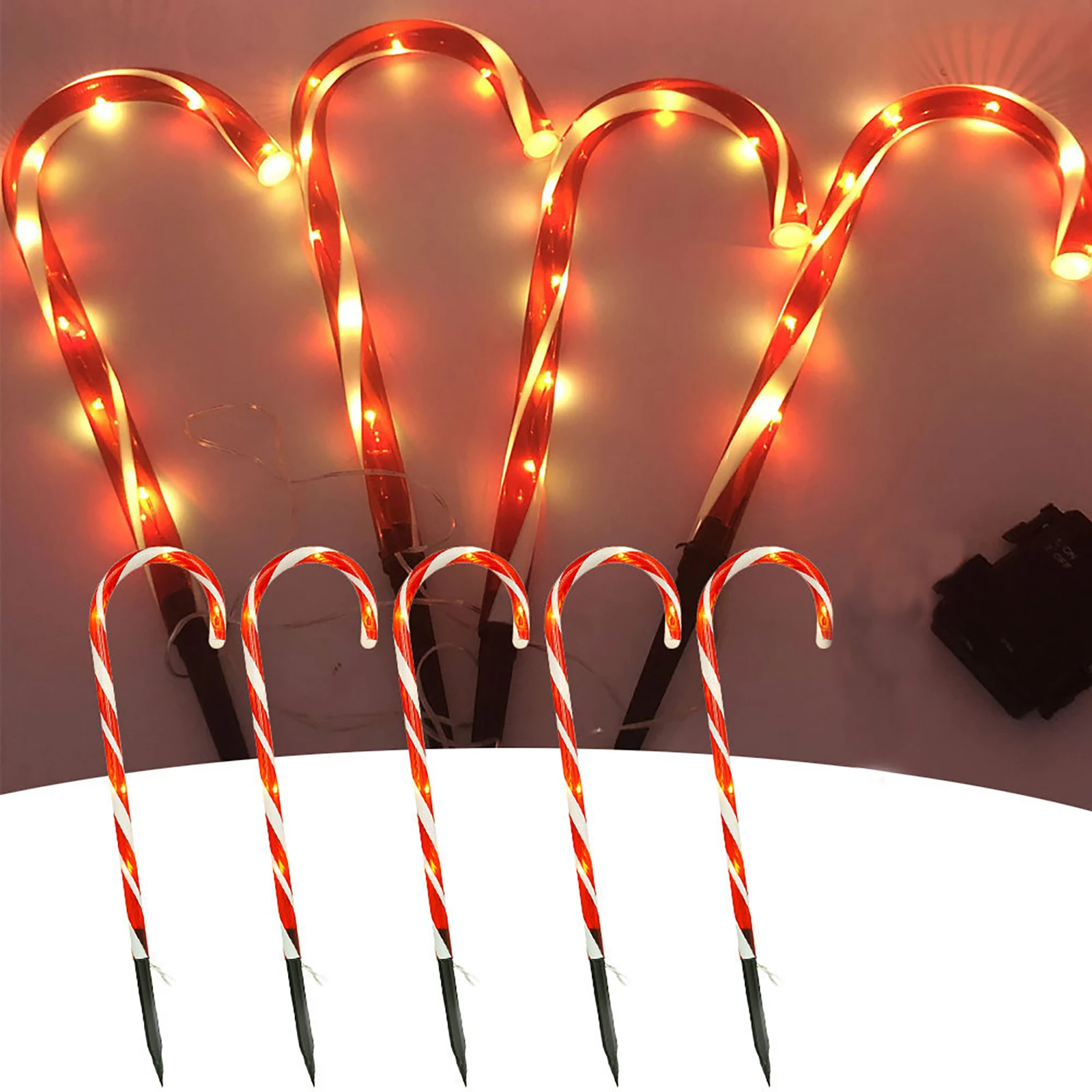 

Christmas Solar Candy Cane Lights Waterproof Solar Powered Stake Lights Landscape Decorative Lights for Garden Patio Backyard
