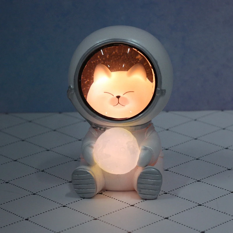 Cat LED Night Light Astronaut Moon Lamp Decor Bedroom Baby Room Bedside Birthday Christmas Gifts for Kids Children | Освещение