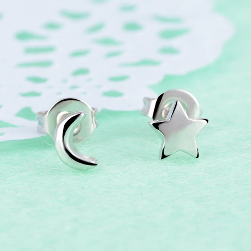 925 пробы серебряные ручной работы асимметричные звезды и Луны классические