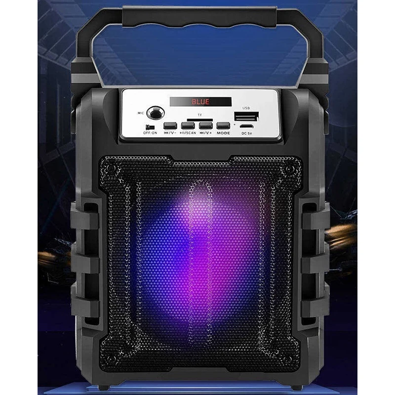 Portable Bluetooth Speaker Rechargeable Wireless Loudspeaker Sound System 5W Stereo with Karaoke Microphone FM Outdoor Party Spe |