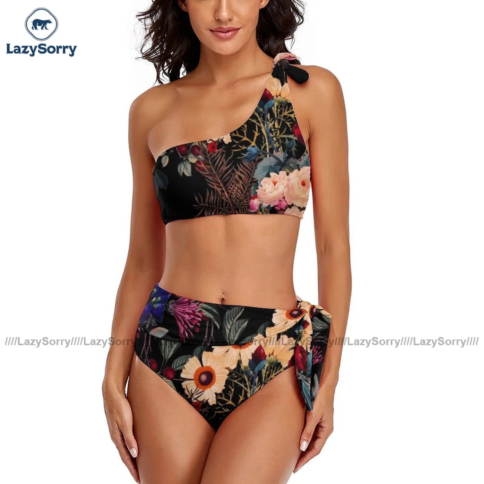 

Floral Bikini Swimsuit With Ties Teenage Swimwear New Fantasy Fitness Two Piece Bathing Suit