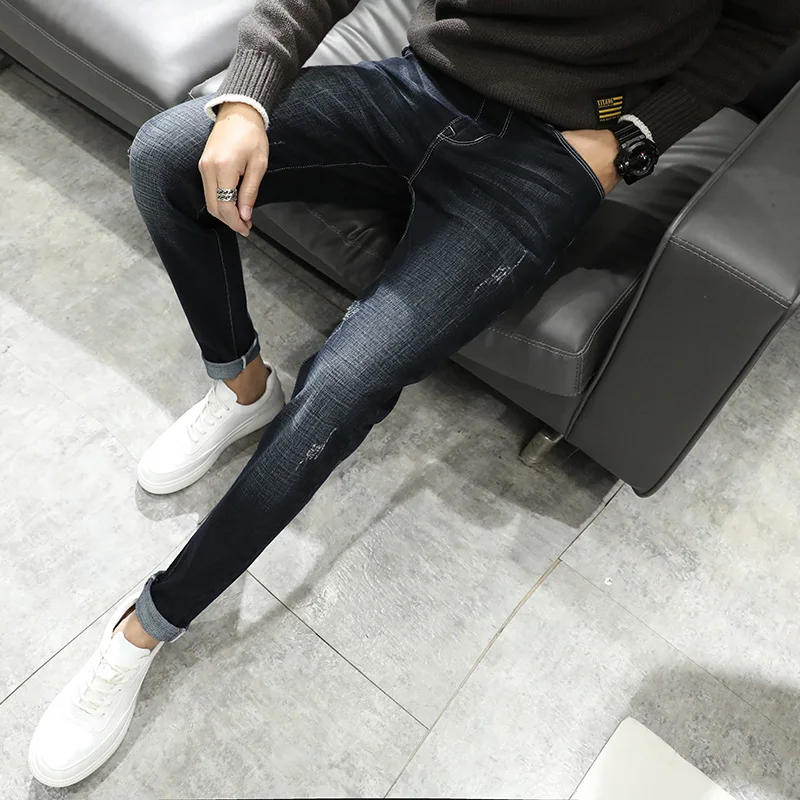 

Men Classic Jeans Jean Homme Pantalones Hombre Men Mannen Soft Black Biker Masculino Denim Overalls Mens Pants