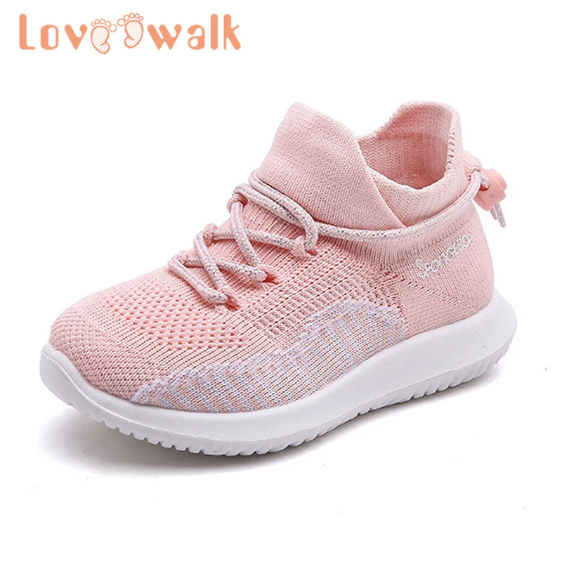 Детская трикотажная обувь Спортивные кроссовки для девочек сетчатая Сезон осень
