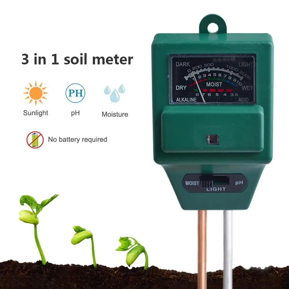 3 in1 Garden Plant Flowers Soil PH Tester Plants Growth Moisture Light Intensity Meter Instrument Testing Tool | Дом и сад