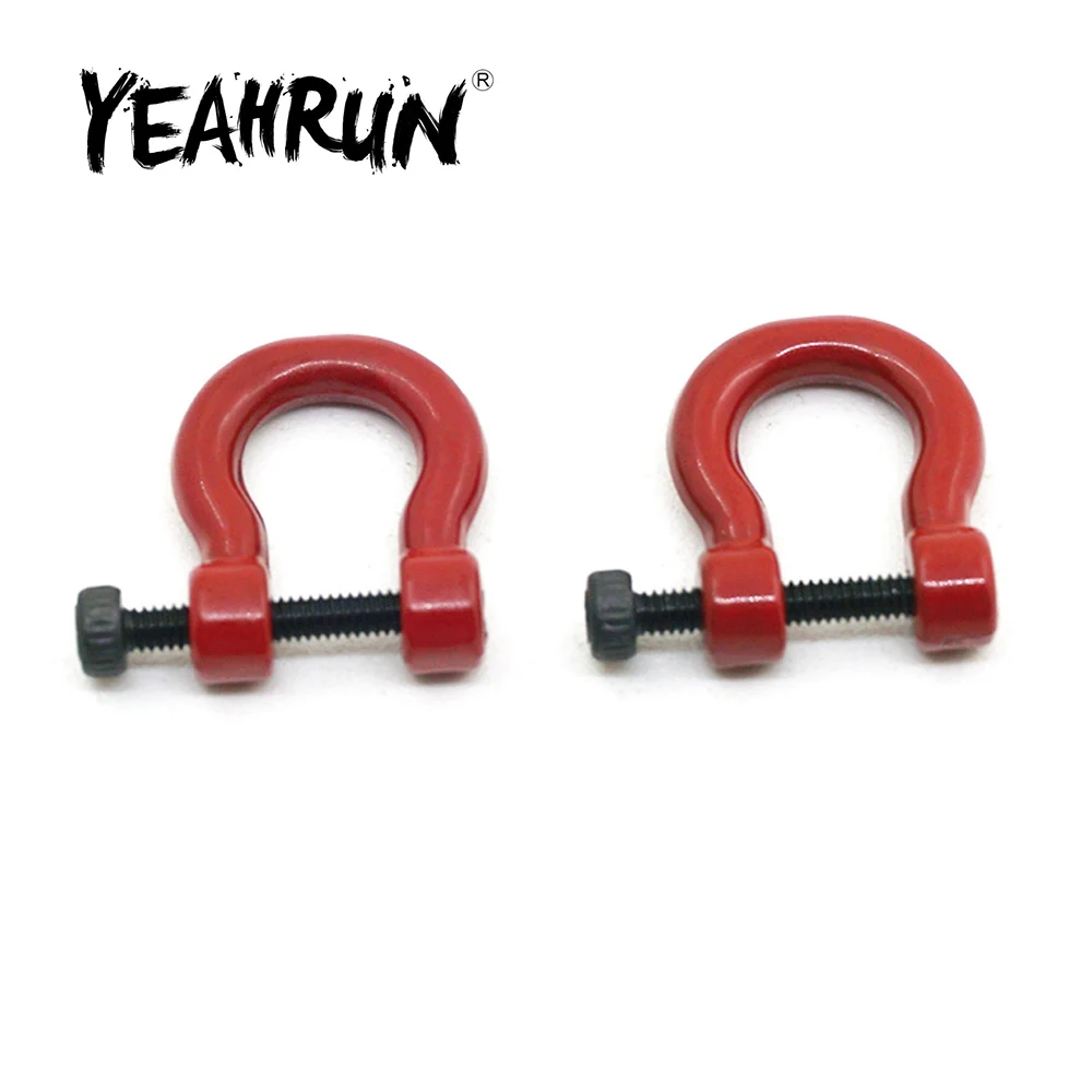 

YEAHRUN, 2 шт., красные металлические крючки U-типа, внешняя связь, Аксессуары для автомобилей на гусеничном ходу с дистанционным управлением 1:10, обновленные аксессуары для бампера
