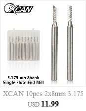 XCAN 10 шт. 0,5-3.175nn Карбид печатной платы Miling резка 3,175 мм хвостовик гравировальный станок с ЧПУ Концевая фреза