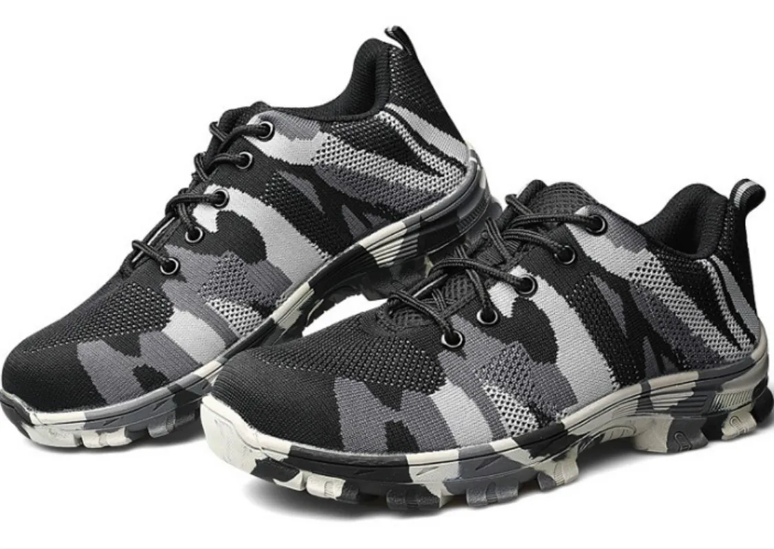 

Safe Steel Toecap Men Work Safety Boots Camouflage Steel Mid Sole Impact Resistant Women Shoes