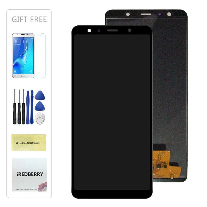 Black No Frame 6,0 ''ЖК-дисплей для samsung Galaxy A7 SM-A750F A750F A750 ЖК-дисплей сенсорный экран дигитайзер в сборе для samsung A750FN - Цвет: Black No Frame