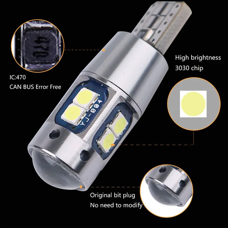 Лампа для фокусировки дверей Canbus T10 автомобильная светодиодная W5W 194 3030 10SMD 1 шт. |