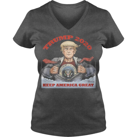 Футболка с V-образным вырезом и надписью Keep America Great Ladies от Трампа 2020 | Женская
