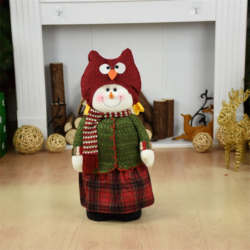 Новогодние куклы с Санта Клаусом снеговиком стоячие игрушки рождественские