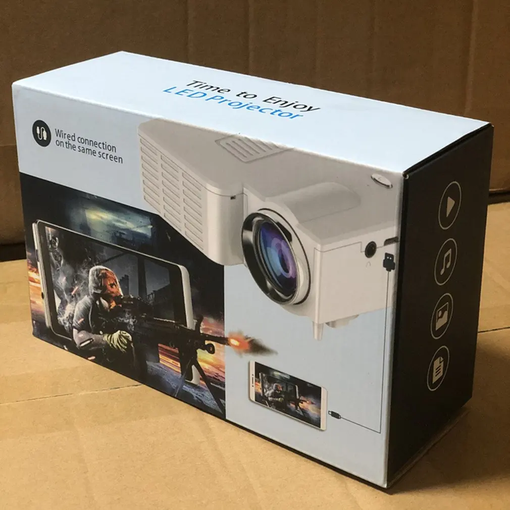 

New UC28C Portable Projector Wired Same Screen 1080P Full HD Media Player LCD Projector Home Theater Movie Device Digital