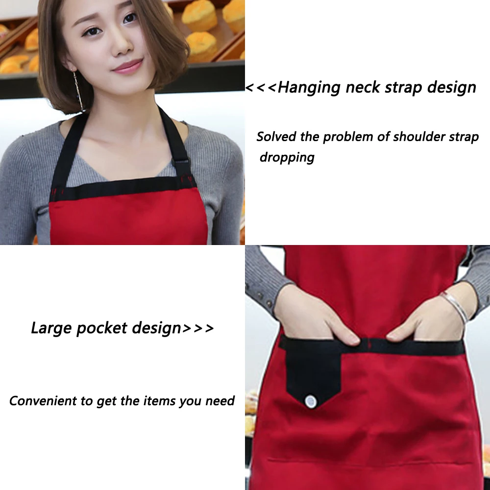 Регулируемый слюнявчик фартук с 2 карманами для кухни шеф-повара женские и