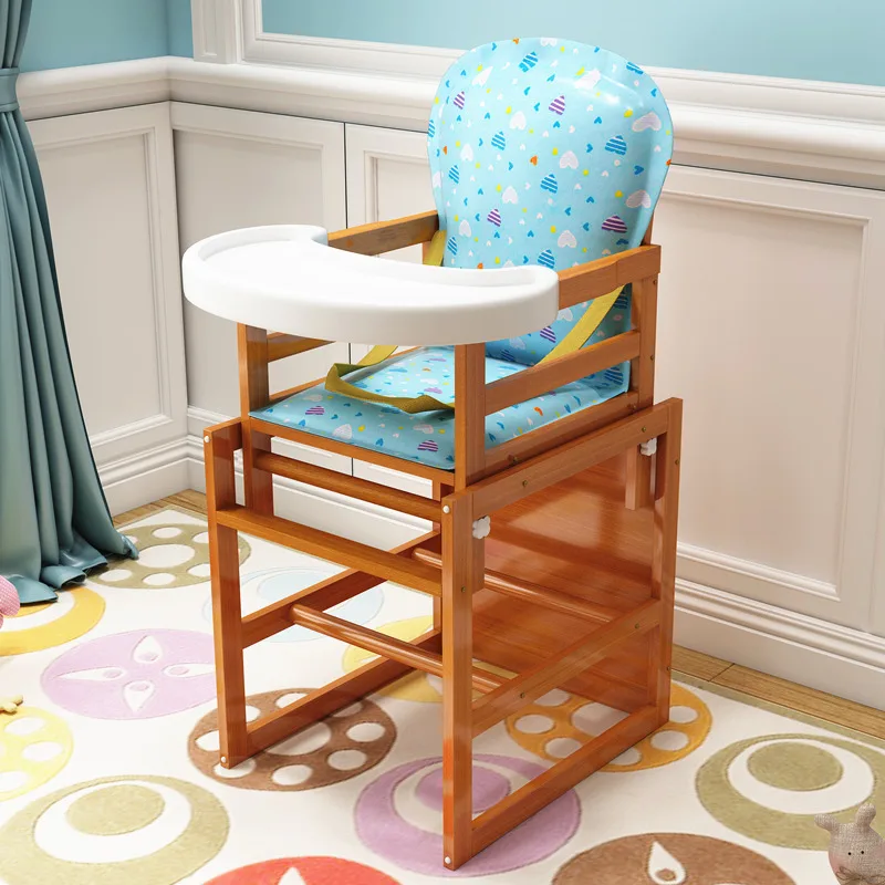 

Baby Wood Highchair shipping authentic portable baby seat baby dinner table multifunction adjustable folding chairs for children