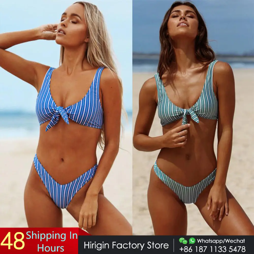 Лидер продаж 2018 бикини сексуальные женские купальники полосатый бюстгальтер