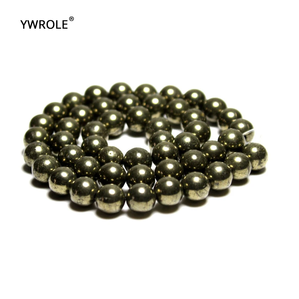Круглые Бусины Из Натурального пирита незакрепленные бусины для изготовления