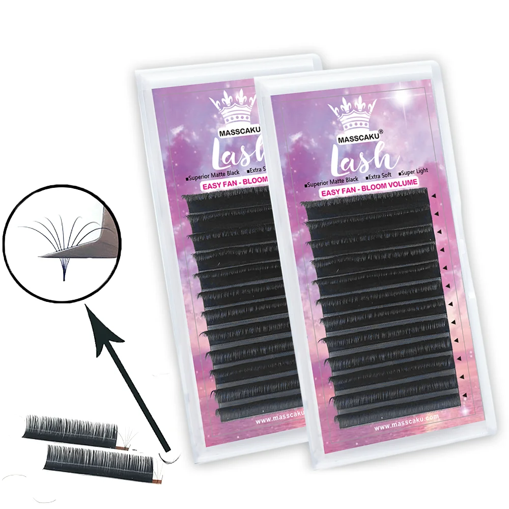 Ресницы MASSCAKU для профессионального наращивания ресниц увеличение объема и