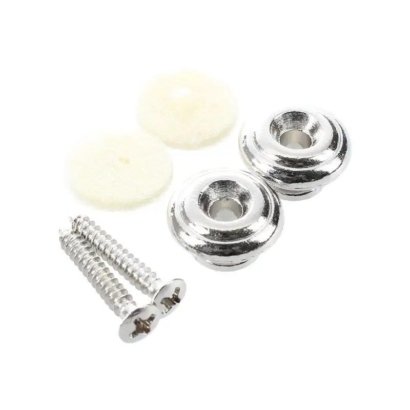 

2 шт. Кнопка ремешка с крепежным винтом для гитары мандолина --- серебристый