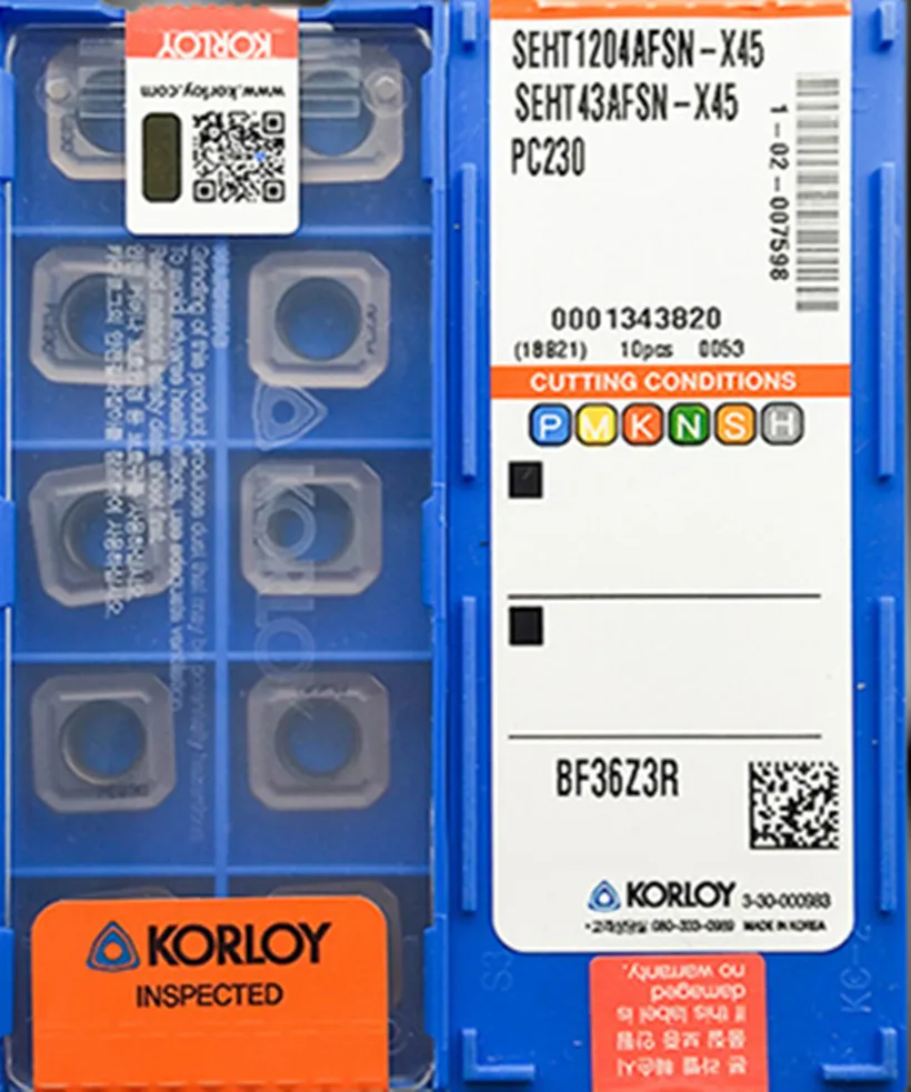 SEHT1204 AFSN X45 PC230 NCM325 вставка из карбида фирмы корлой обработки: нержавеющая сталь.