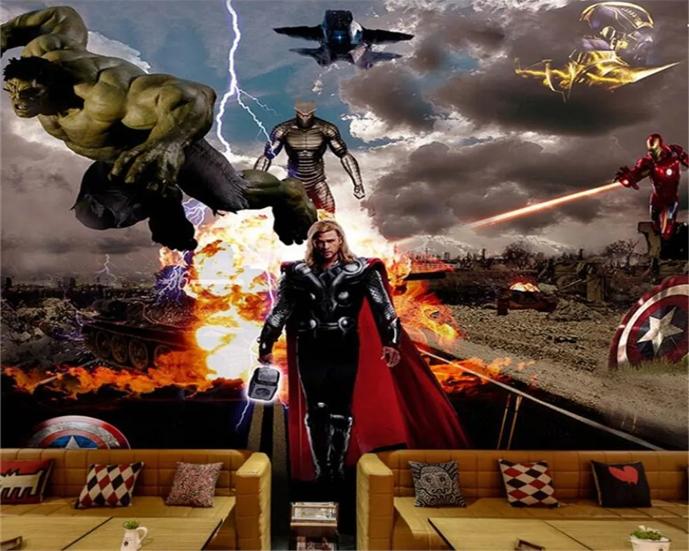 3D-8D мультфильм детская комната мальчик спальня обои фон Настенный декор живопись