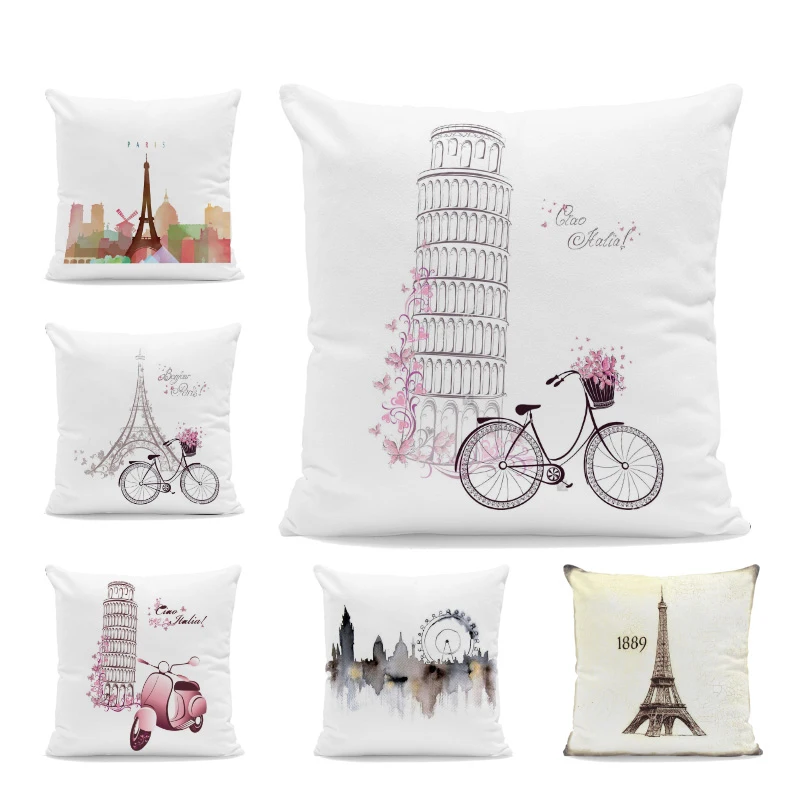 Популярная романтическая городская наволочка с надписью Парижская башня