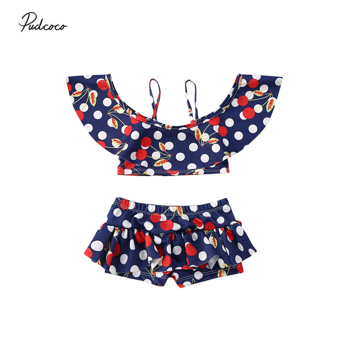 Купальник с оборками и принтом фруктов для маленьких девочек летняя одежда