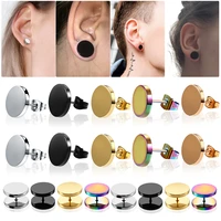 2pcslot fashion steel punk stud earrings for men and women gothic pop hip hop fake earrings jewelry gift 6 14mm