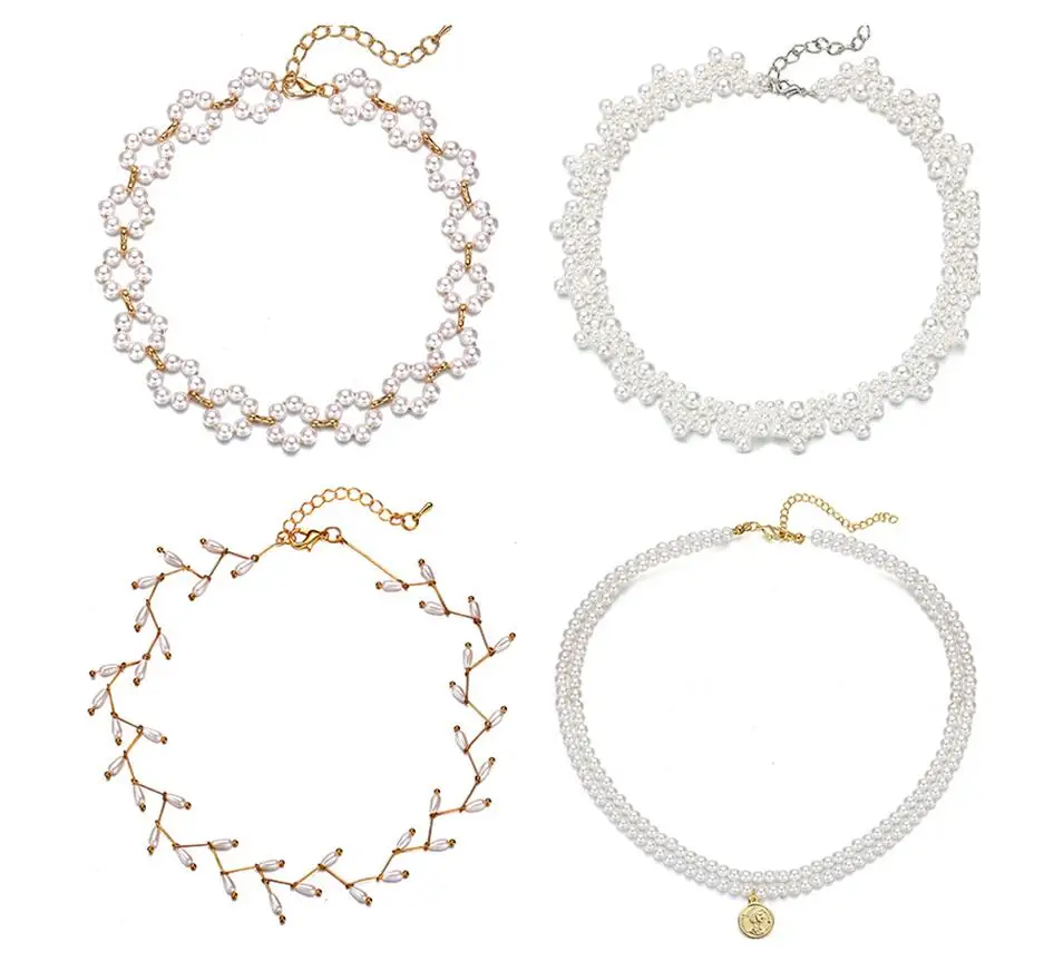 Женские ожерелья с фигуркой сердца Элегантные имитацией жемчуга в виде бабочек