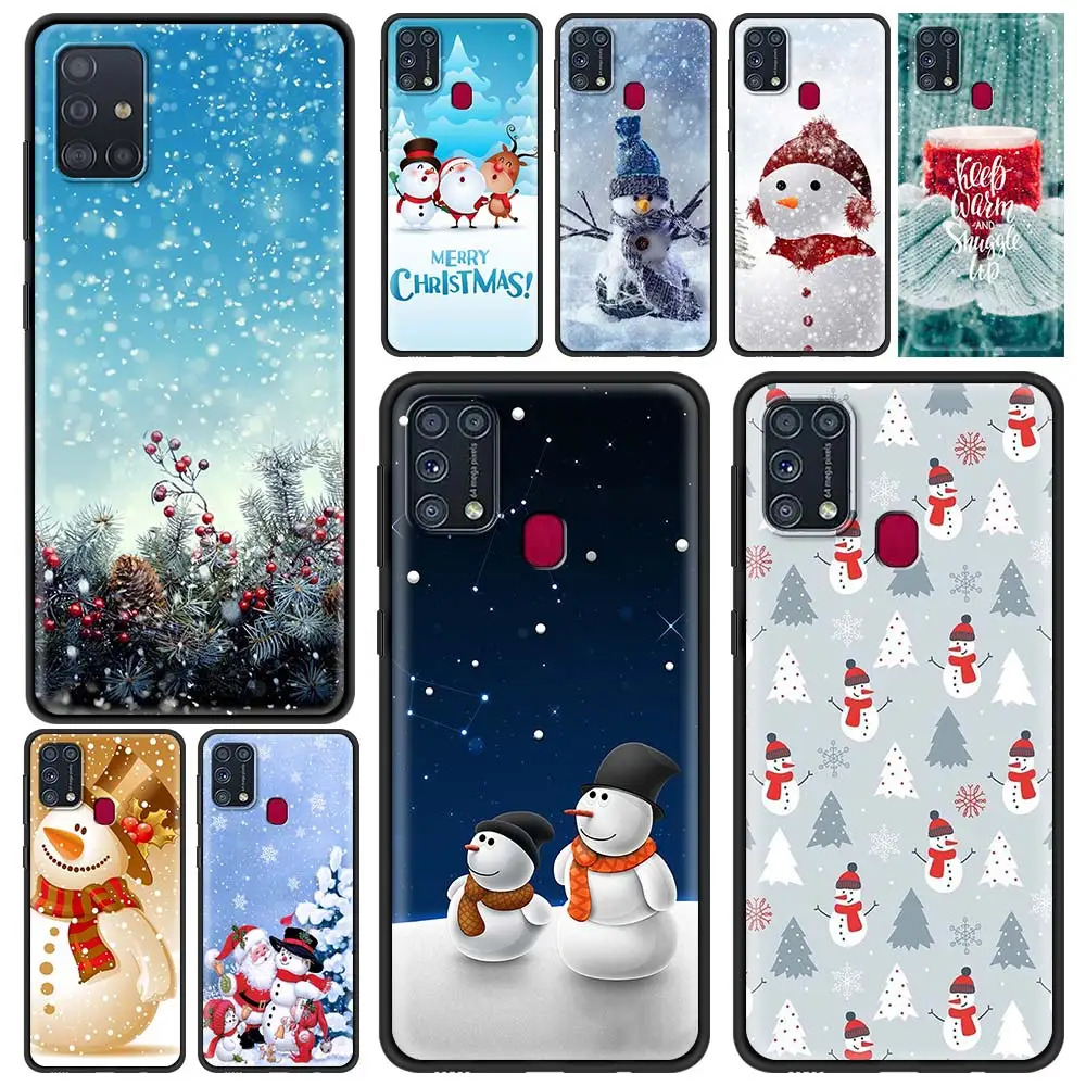 

Case for Samsung Galaxy M31 M51 M30s M31s M11 M01 M21 F41 M62 M42 M32 M12 F62 F52 F22 F12 A9 A7 Merry Christmas snowman snow