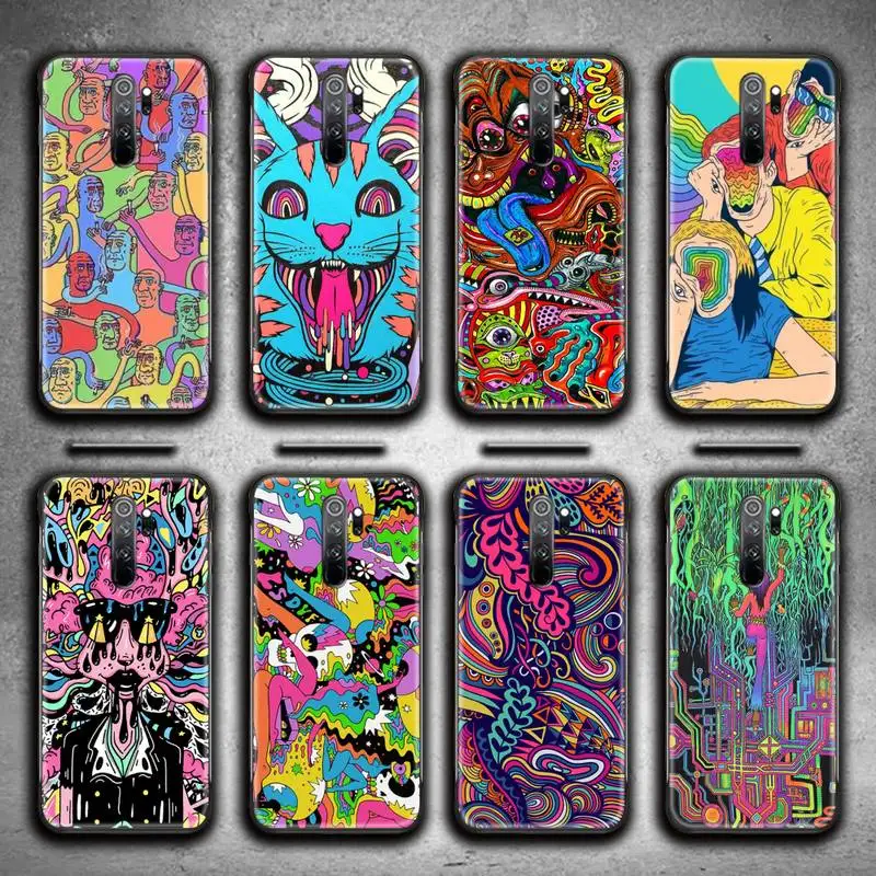 

Psychedelic Trippy Art Phone Case for Redmi 9A 9 8A 7 6 6A Note 9 8 8T Pro Max K20 K30 Pro