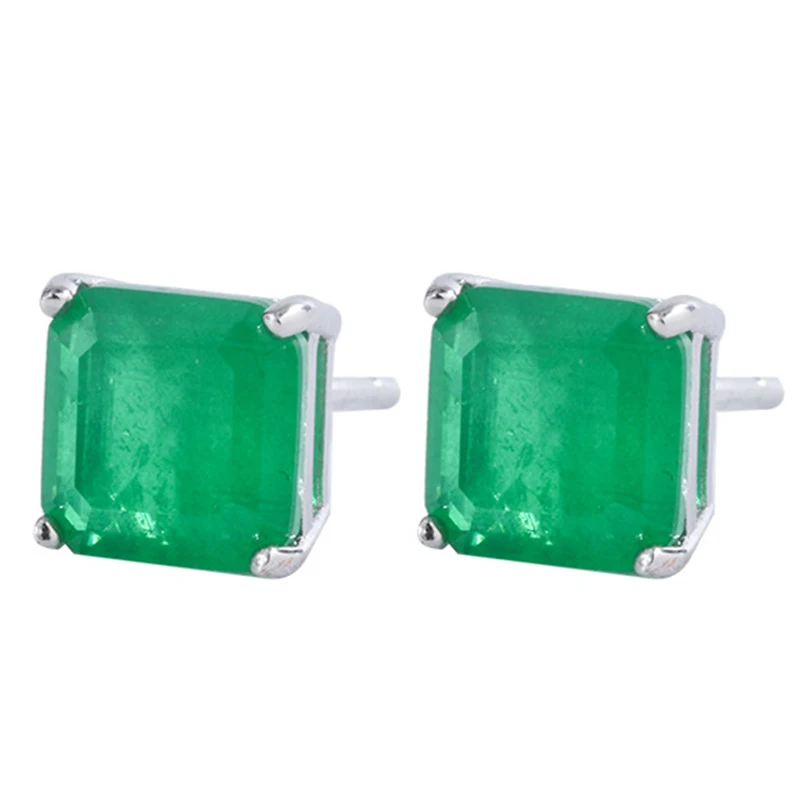 

JoiasHome Trendy 925 Silver Woman Earrings Fashion Style Emerald Geogmetric Gemstone Jewelry for Wedding Fine Wholesale
