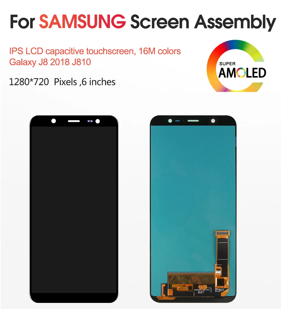 Супер AMOLED для samsung Galaxy J8 lcd On8 дисплей+ Сенсорная панель экрана для замены для samsung Galaxy J810 экран
