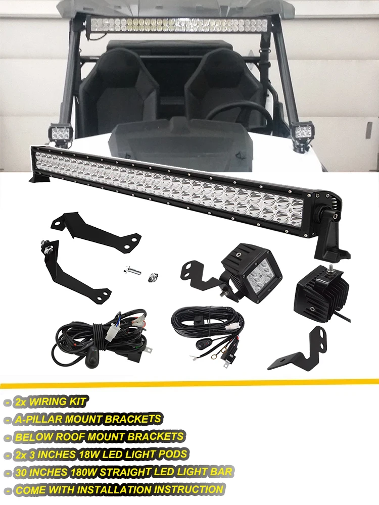 Для Polaris RZR 1000 900 XP a-столб светодиодный комплект для крепления и верхняя крыша 3" прямой светодиодный комплект для крепления осветительной панели с монтажным комплектом
