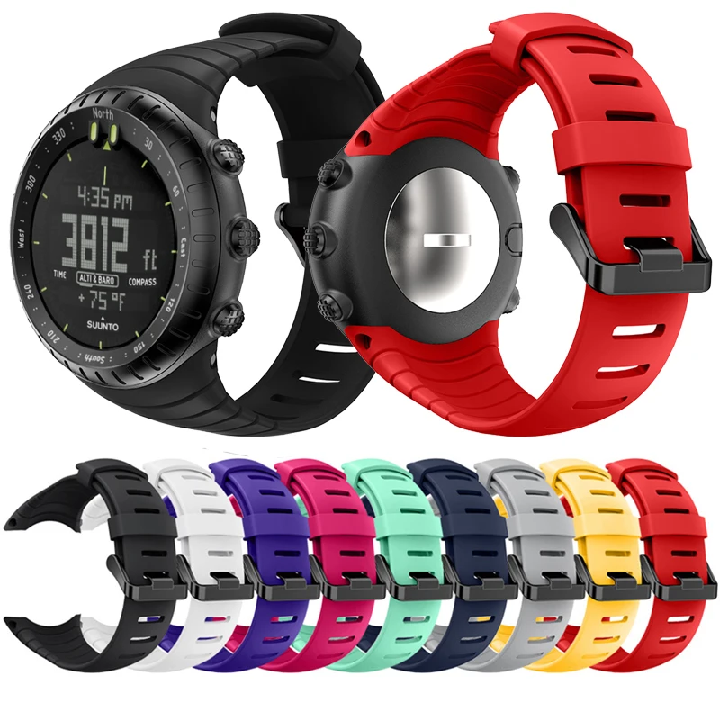 Ремешок для часов Suunto Core, мягкий силиконовый сменный спортивный браслет с металлической застежкой для смарт-часов Suunto Core ремешок для suunto core flat черный